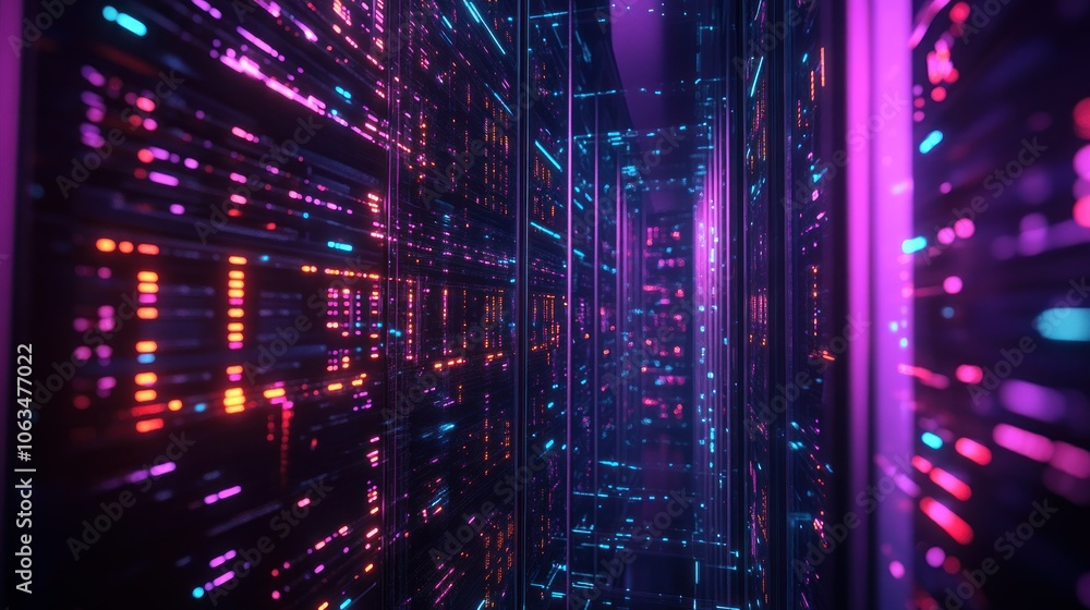 Poster server 3d storage futuristic technology development server room concept background wallpaper ai gene