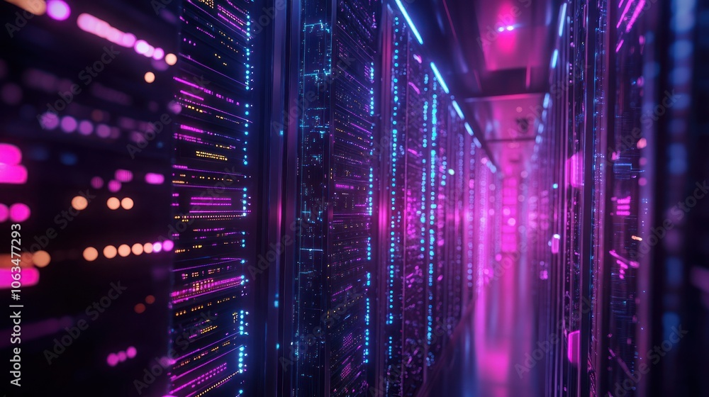 Poster server 3d storage futuristic technology development server room concept background wallpaper ai gene