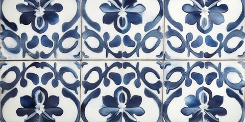 A stunning blue Moroccan mosaic tile showcases intricate floral designs, highlighting the beauty of its floral patterns in a captivating way.