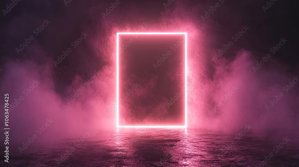 Poster smoky dark rectangle illuminated by dramatic smoke, creating a captivating atmosphere. this smoky da
