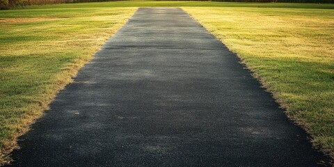 An unoccupied sidewalk set against a background of an asphalt road provides ample space for text. This empty pathway invites commentary or creativity in its openness.