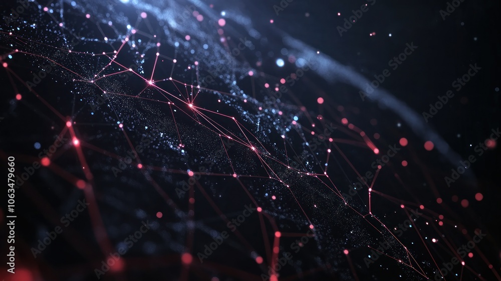 Poster digital world map with particles connected global geometric network new technology background wallpa