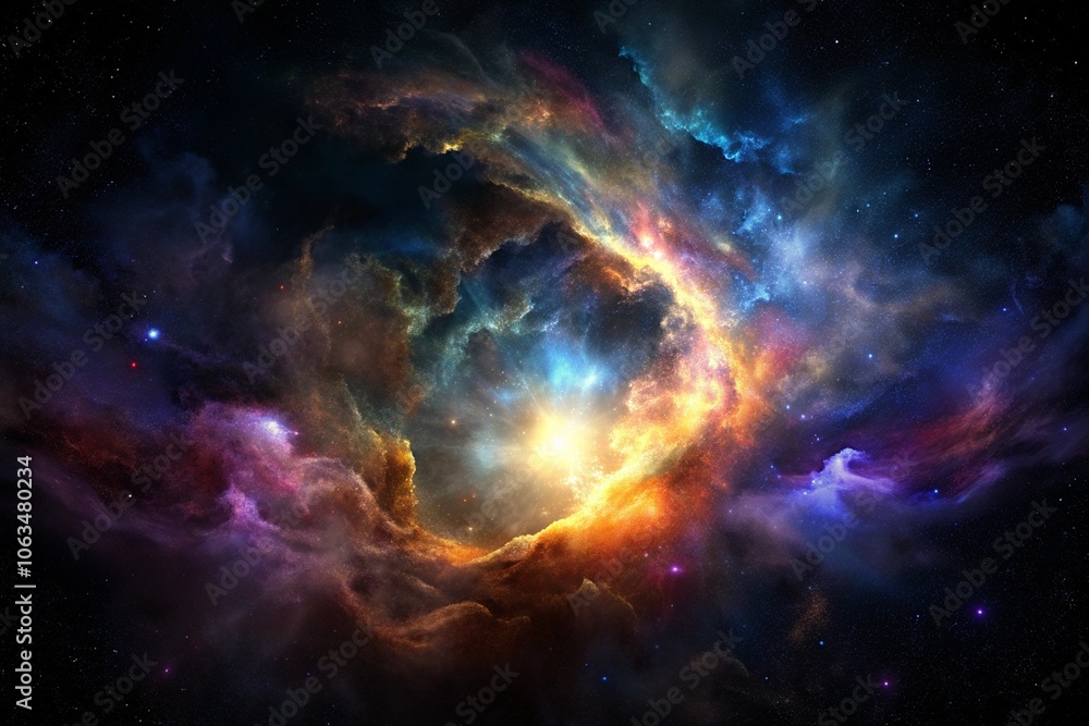 Wall mural colorful nebula clouds are made up of colorful clouds of interstellar gas.