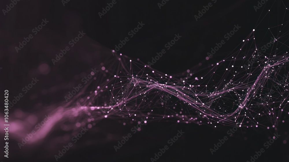 Poster wave network data particle abstract technology digital transfer connection background wallpaper ai g