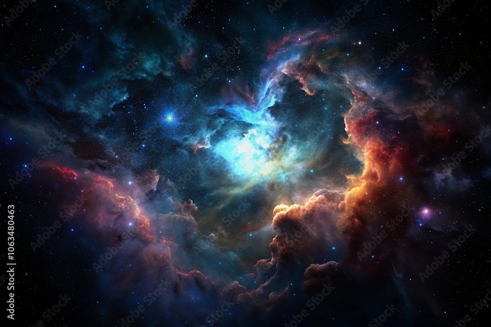 Wall mural colorful nebula clouds are made up of colorful clouds of interstellar gas.