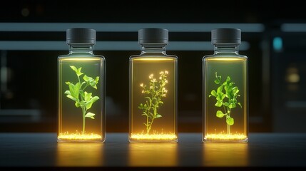 A researcher analyzing algae cultures in a lab, focusing on biofuel research as a renewable energy source