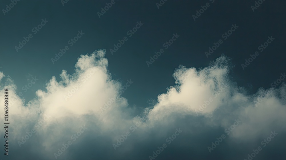 Poster mysterious smoke clouds create a captivating mood against a natural dark background, ideal for addin