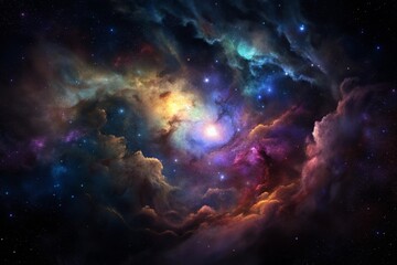 Colorful nebula clouds are made up of colorful clouds of interstellar gas.