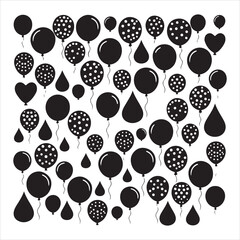 Fototapeta premium hot air, party balloons silhouette
