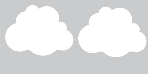 3d render of a clouds set isolated on a grey background. Soft round cartoon fluffy clouds mock up icon. 3d geometric shapes vector illustration