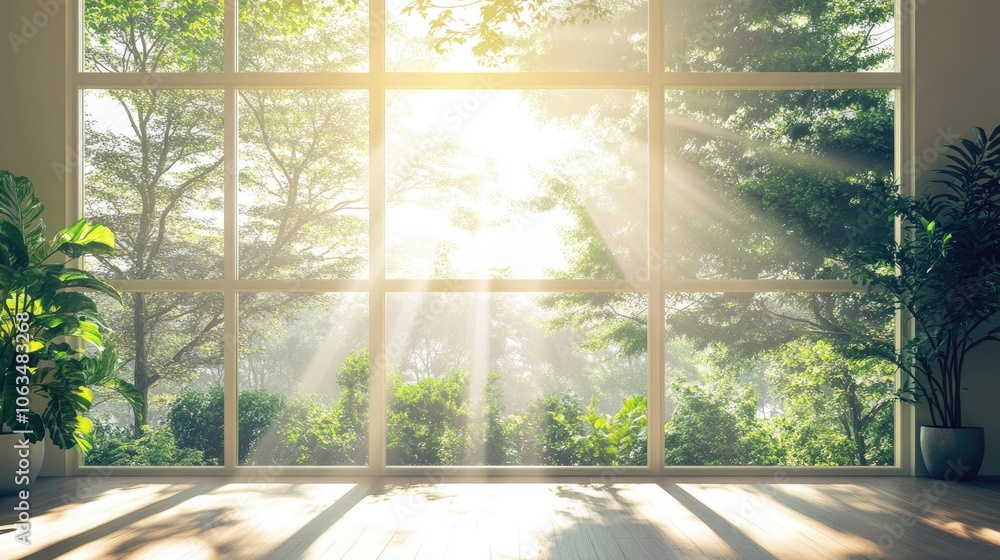 Poster sunlight streams through large, transparent windows, creating a warm ambiance. this image captures t