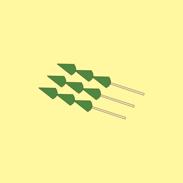 Traditional dish from the Malaysian state of Terengganu, Sata or Satar vector illustration. Spiced fish meat wrapped in banana leaves and cooked on a grill.