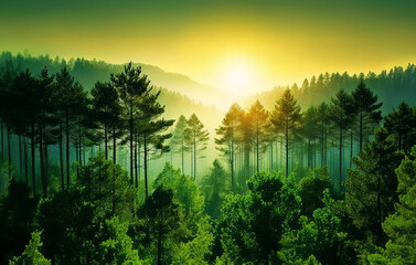 Fototapeta premium sunrise in the mountains