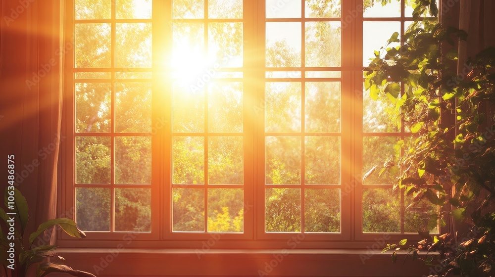 Poster sunlight streams through large, transparent windows, creating a warm ambiance. this image captures t