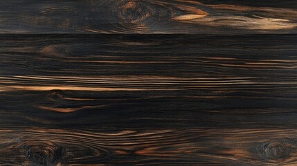 Fototapeta premium A rich black and dark brown wood texture highlights the natural beauty of permanent wood, perfect for various design projects. This versatile wood texture offers ample copy space.