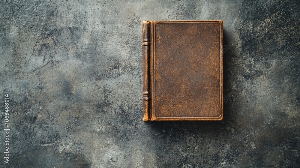 Poster a minimalist book rests on a smooth, textured surface, emphasizing its open design, perfect for back