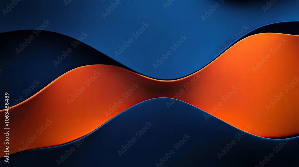 Poster bold contrasts of blue and orange create a confident vibe, perfect for any project. this striking im