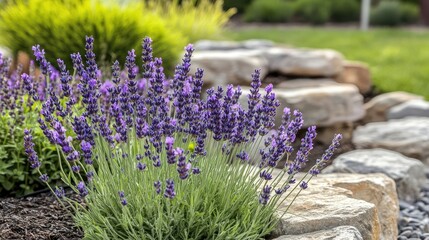 Obraz premium Vibrant spring brings fresh lavender flowers, capturing the essence of natures beauty. The fresh lavender flowers provide a delightful visual for your creative projects. Copy space available.