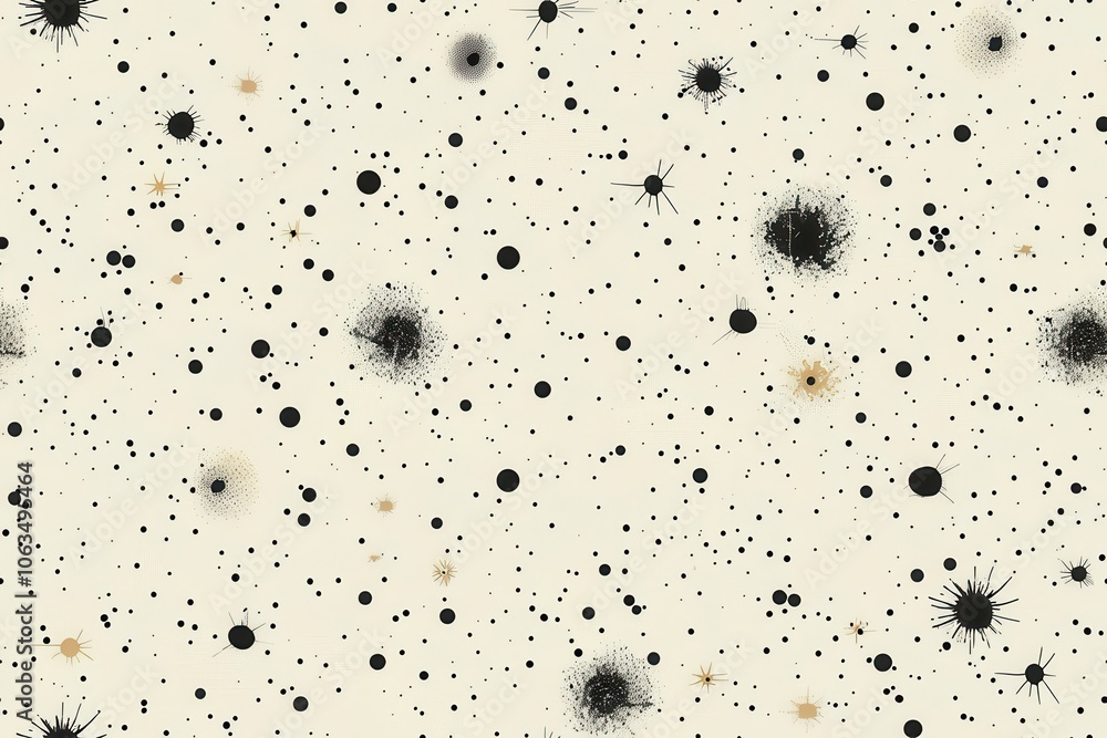 Poster abstract seamless pattern with spheres and dots