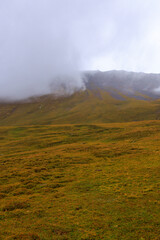 A mysterious atmosphere in the Swiss Alps! An extremely beautiful landscape in the autumn season.