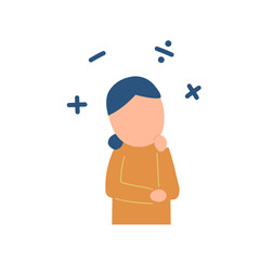 計算をする女性のイラスト