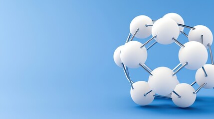 White Spheres Connected 3D Model
