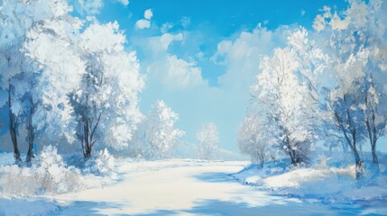 A picturesque landscape featuring trees adorned with