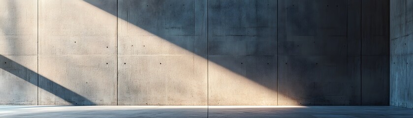 Naklejka premium Sunbeams Illuminating a Concrete Wall and Floor