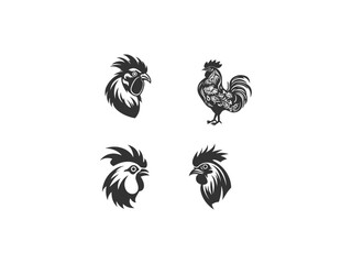 premium hen logo set vector, vector and illustration,