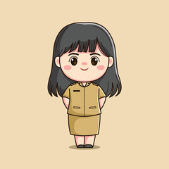 cute female teacher character