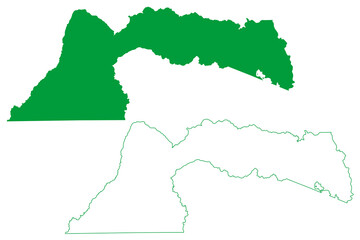 Pracuuba municipality (Amapa state, Municipalities of Brazil, Federative Republic of Brazil) map vector illustration, scribble sketch Pracuuba map