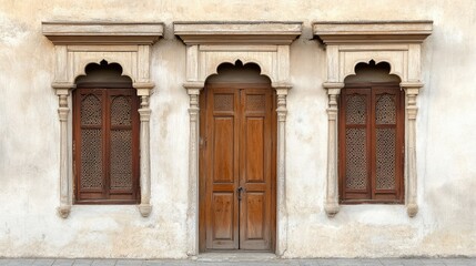 Elegant Architectural Details of Wooden Doors and Windows
