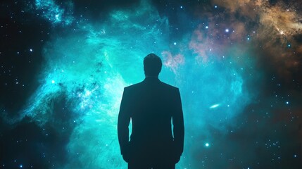 Shadows of Infinity: A Man Facing the Dark Light at the Universe's Edge 