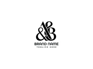 Modern and Minimalist AB Logo Design Stylish Letter mark Logo for Business Branding