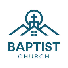 Obraz premium baptist church flat minimalist logo design