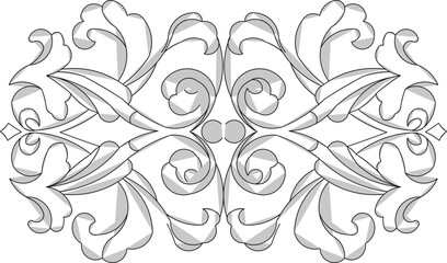 Fototapeta premium Vector sketch illustration silhouette design ornate decoration floral ornament classic vintage ethnic