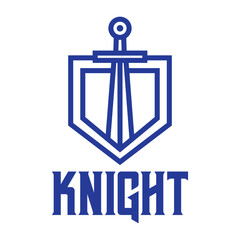 knight flat minimalist logo design