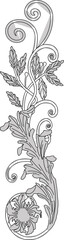 Vector sketch illustration silhouette design decoration ornate ornament vintage classic traditional floral 