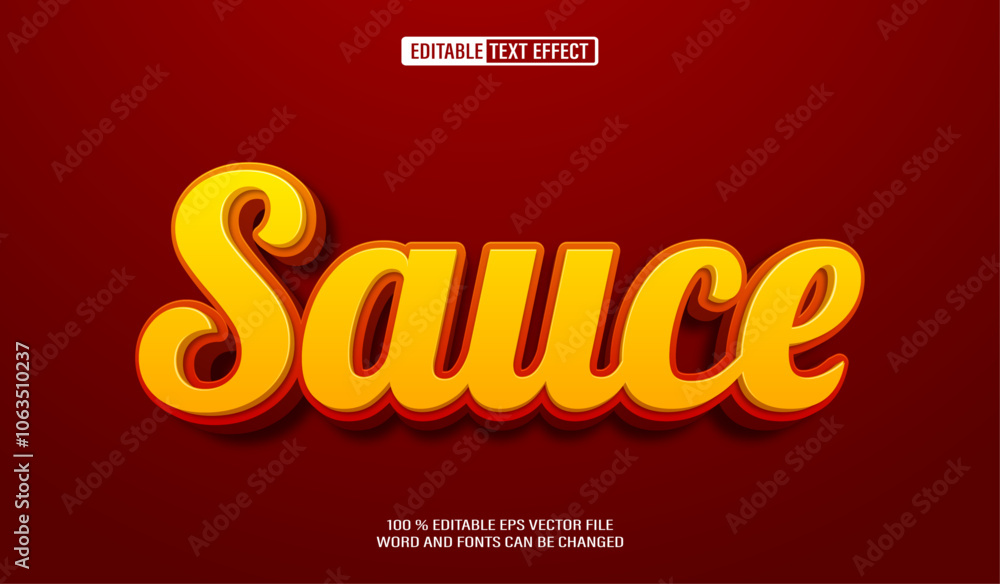 Poster editable 3d text style effect - sauce text effect template