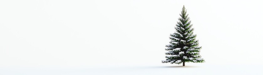 Obraz premium Evergreen tree, white isolated background.