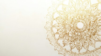 Elegant Gold Mandala Pattern on White Background