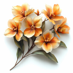 Miltonopsis Orchids flowers  Isolated on white background.