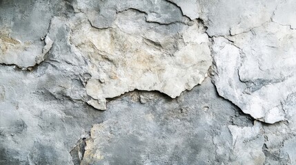 Fototapeta premium Weathered texture of old rocks creates an empty wall with a grey background, highlighting the unique characteristics of the rocks and offering ample copy space for your design.