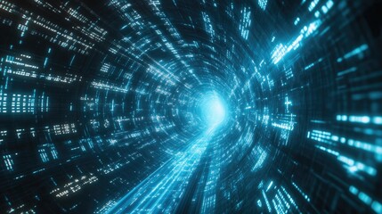 Fototapeta premium Digital Tunnel of Light in Abstract Technology Concept