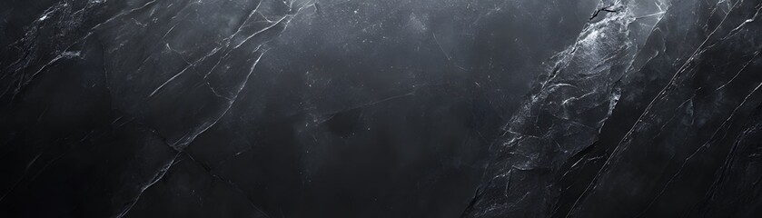 Close-up of Black Marble with White Veins and Texture