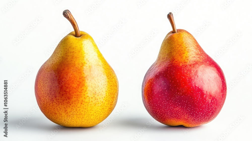 Aufkleber vibrant pear fruit isolated against a clean white background, highlighting the pears rich color and 