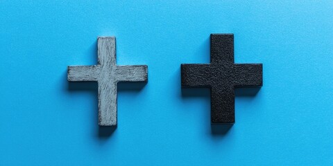 C and D are shown prominently, featuring a check mark alongside a cross, all set against a vibrant blue backdrop. The blue background highlights the contrasting symbols.