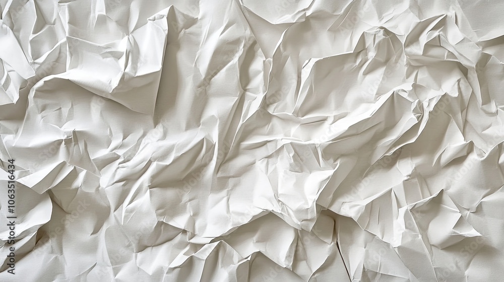 Poster crumpled white cardboard background creates a textured surface ideal for concept design. the white c