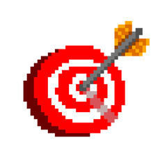 Target, darts, pixel archery. Vector illustration