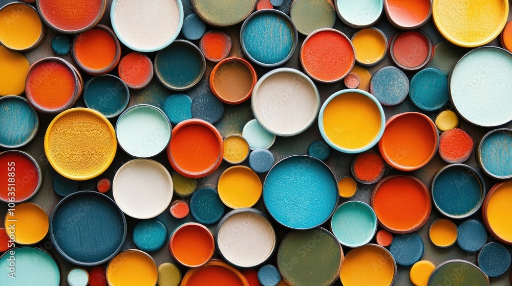 Poster assorted circles create a visually appealing arrangement that forms a captivating background, perfec